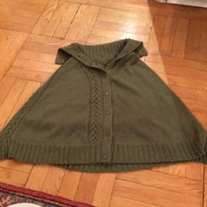 Green Talbots Knit Cape Shawl Size S/M